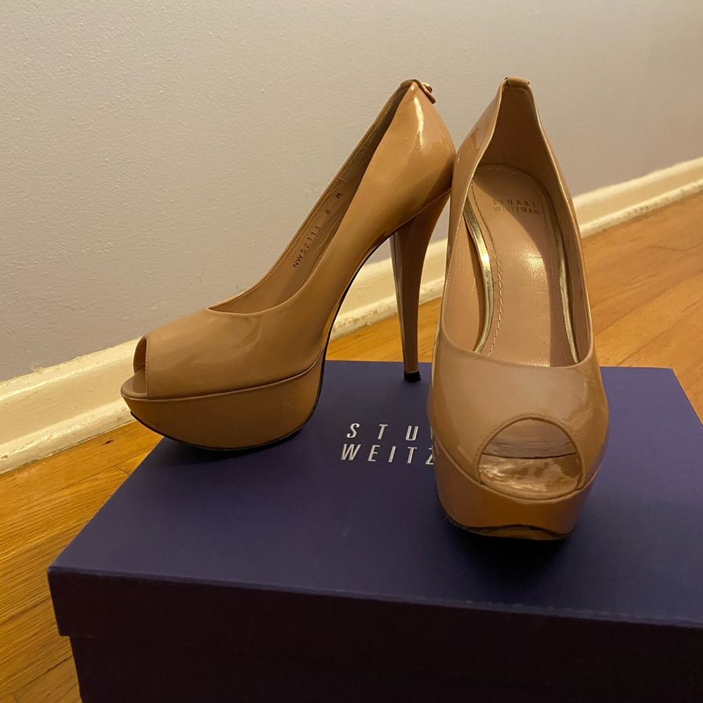 Stuart Weitzman Nude Platform Heels